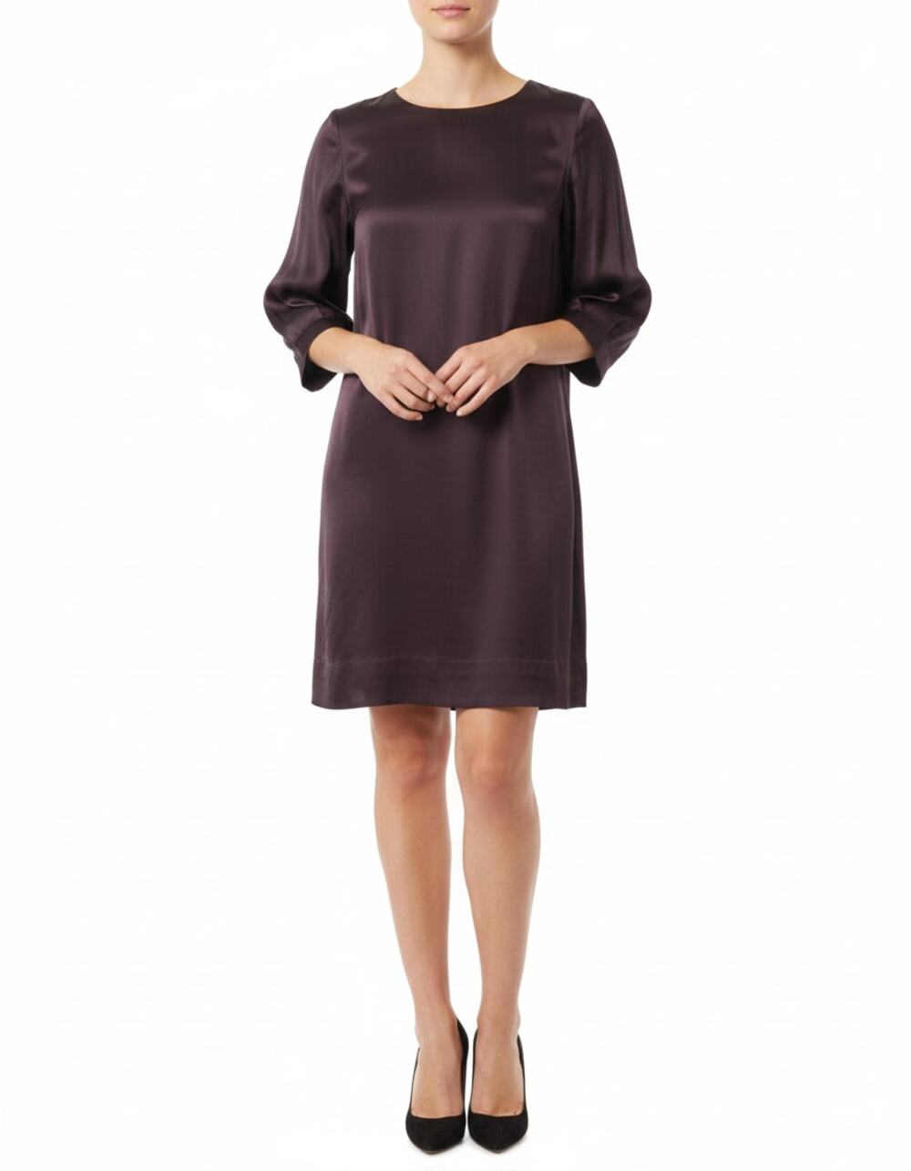 3.1 Phillip Lim Dark Plum Purple Satin Silk Mini Shift Dress 2